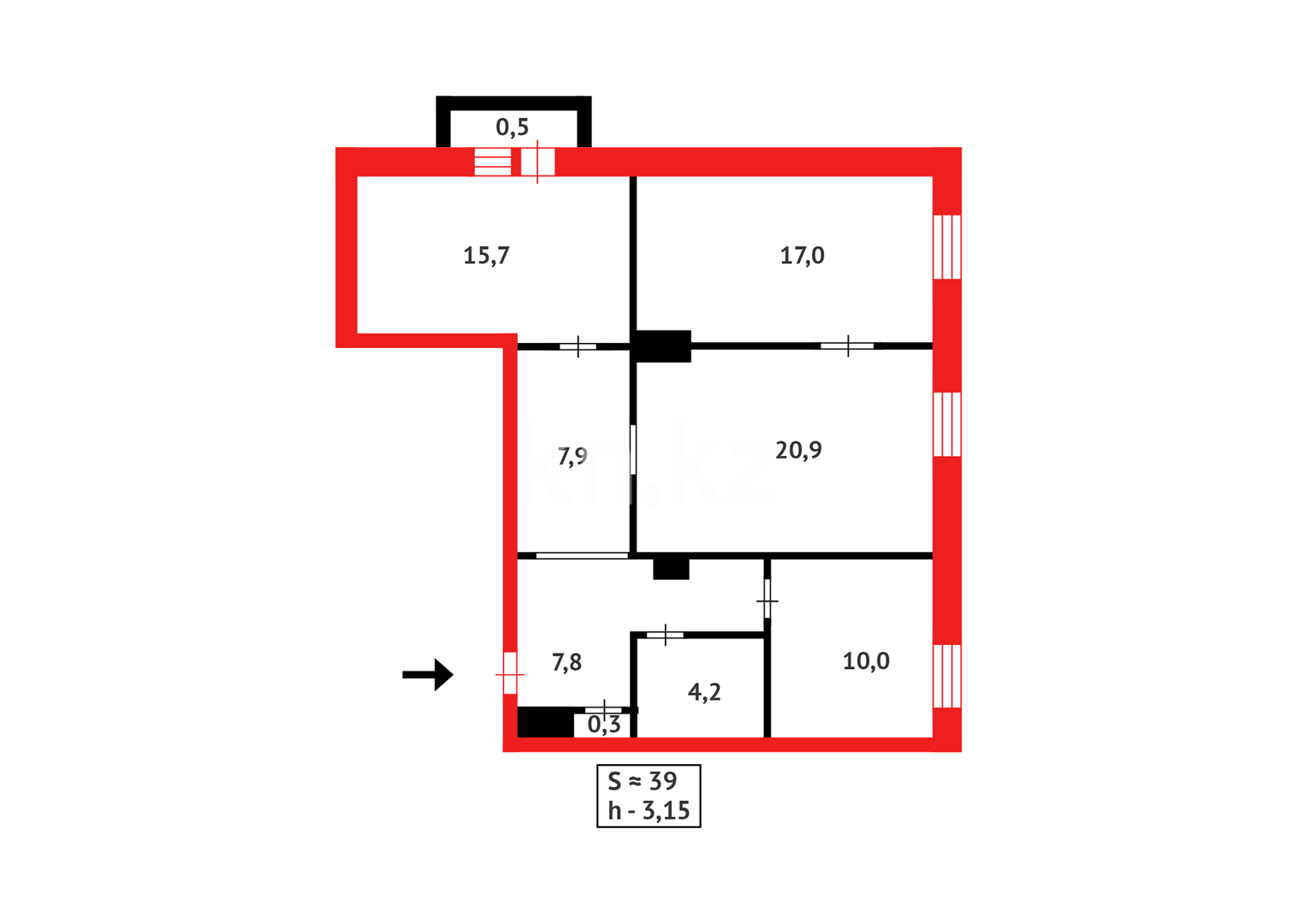 Продажа 3-комнатной квартиры, 84 м² в Караганде - фото 16