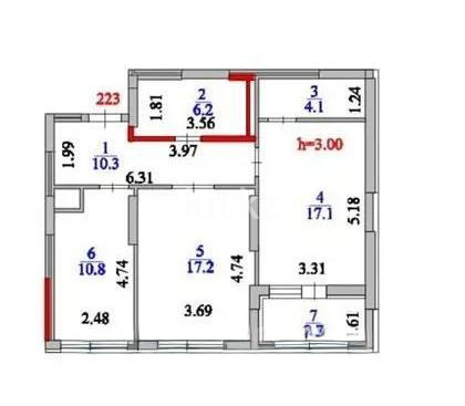 Продажа 2-комнатной квартиры, 68.5 м² в Астане