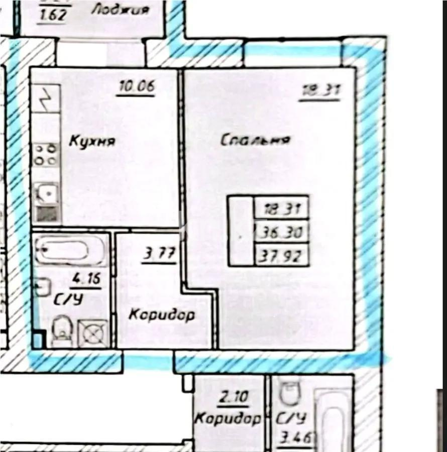 Продажа 1-комнатной квартиры, 37.92 м² в Астане