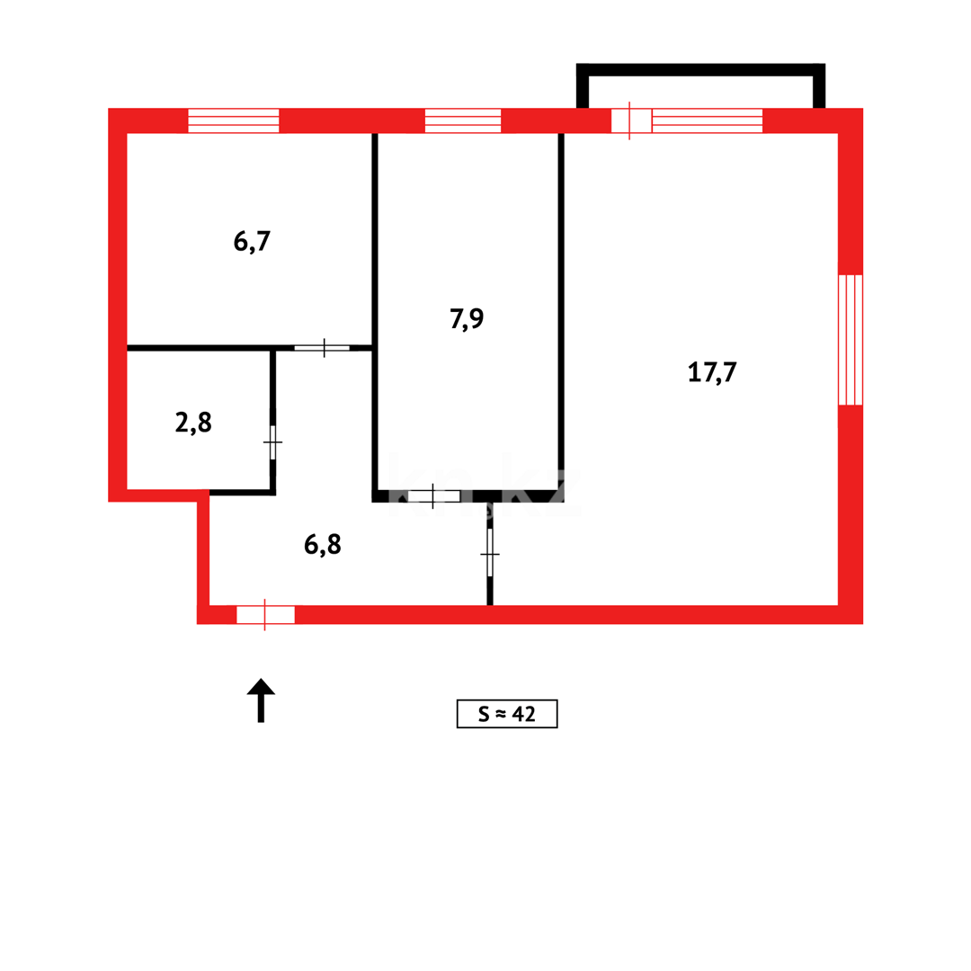 Продажа 2-комнатной квартиры, 42 м² в Темиртау - фото 9
