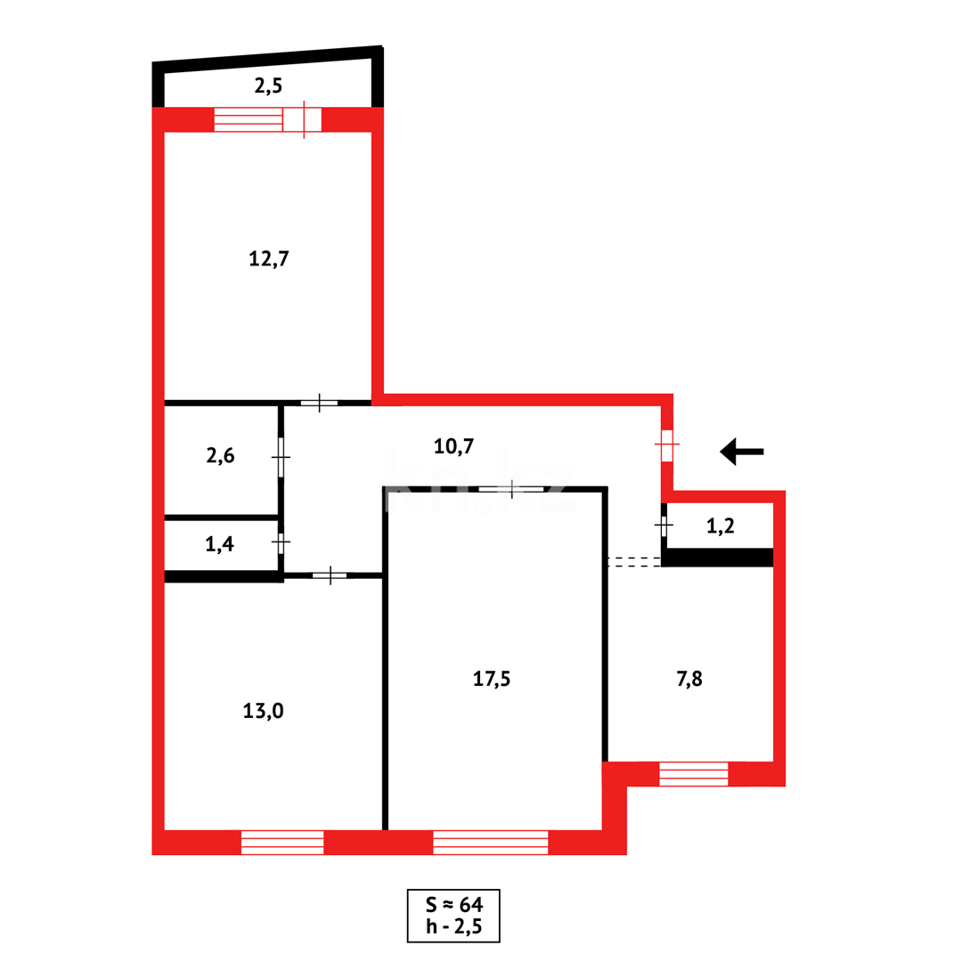 Продажа 3-комнатной квартиры, 66 м² в Темиртау - фото 3