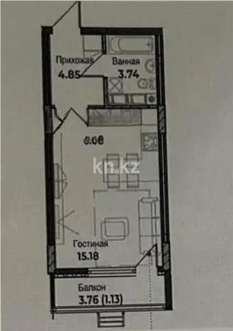 Продажа 1-комнатной квартиры, 33 м² в Астане - фото 2