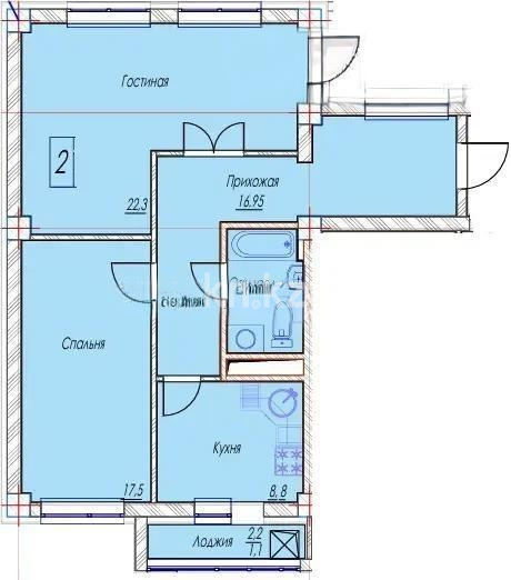Продажа 2-комнатной квартиры, 68.7 м² в Астане