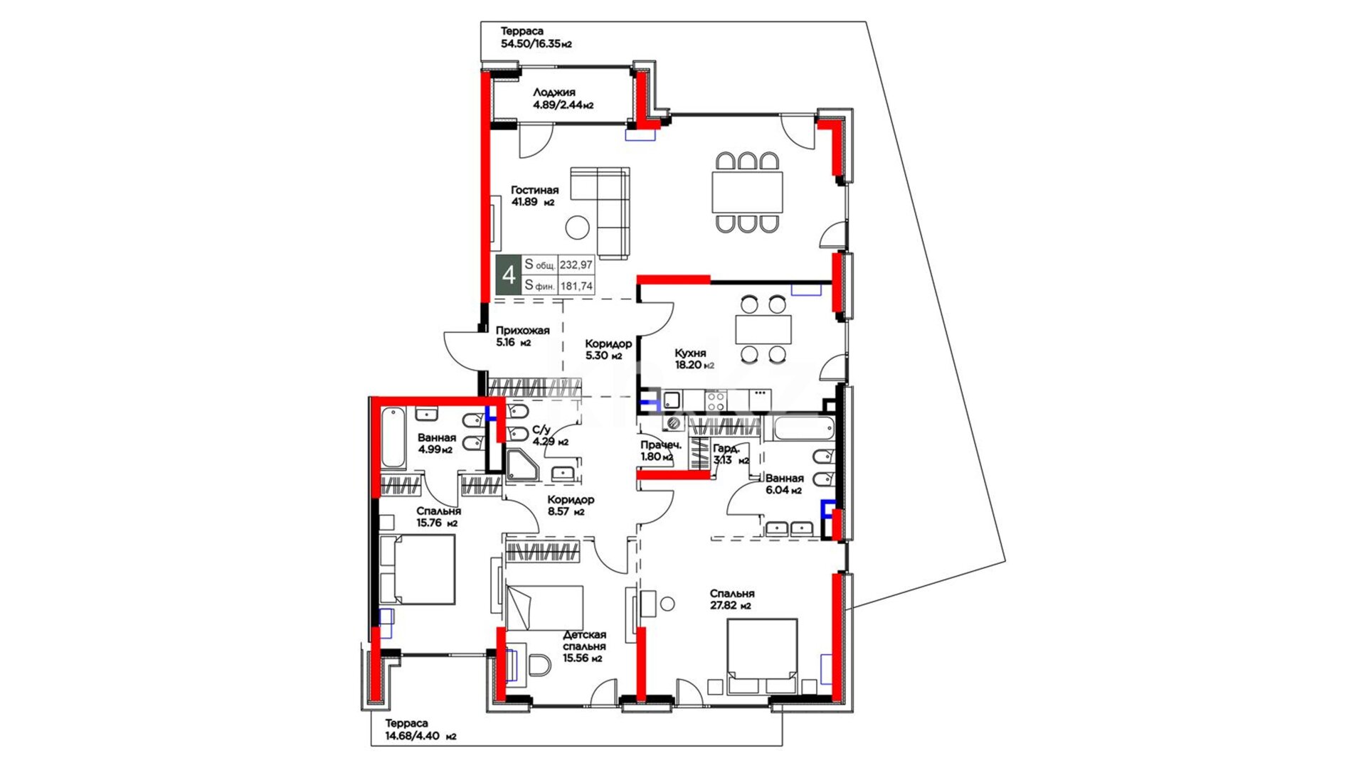 ЖК El Monte, 4-комнатная, цена 464 662 900 ₸, 1 781 001 ₸&nbsp;/&nbsp;м²