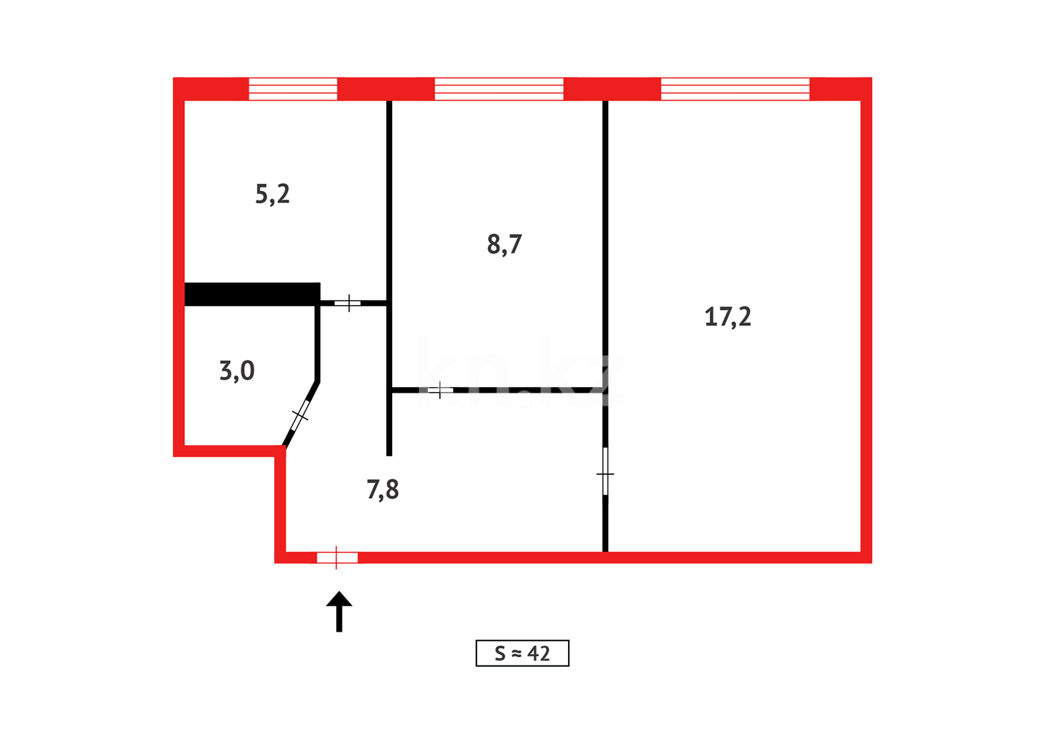 Продажа 2-комнатной квартиры, 43 м² в Темиртау - фото 7