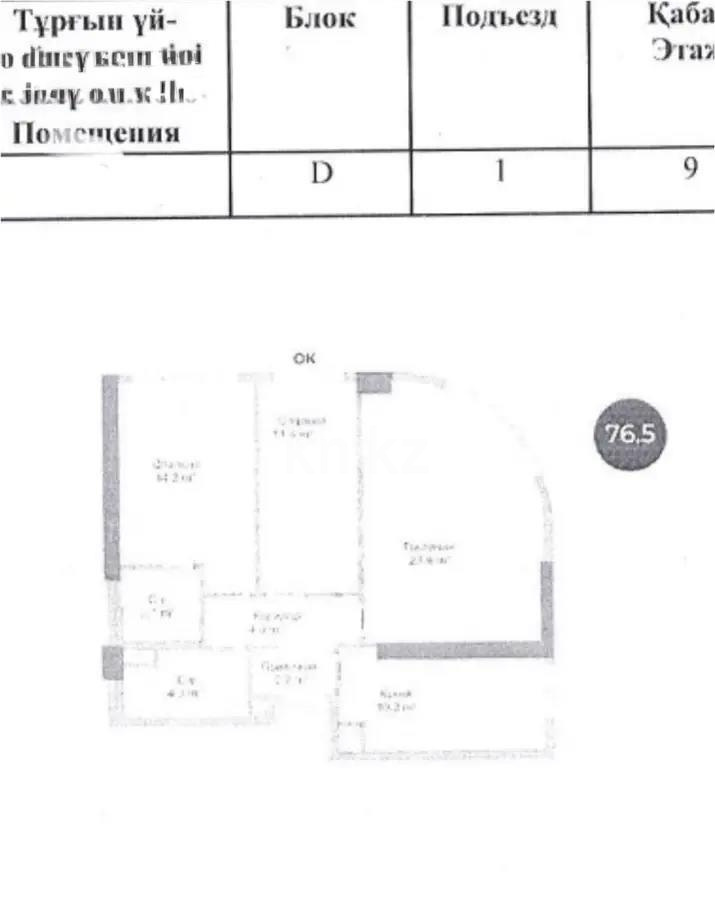 Продажа 3-комнатной квартиры, 76.5 м² в Алматы