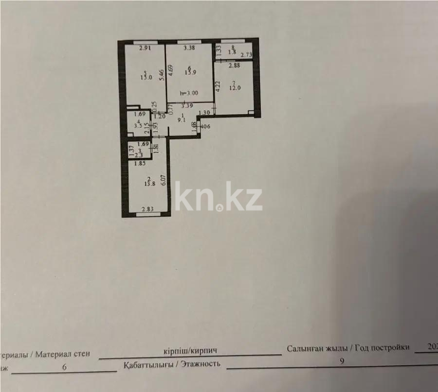 Продажа 3-комнатной квартиры, 77 м² в Астане - фото 2