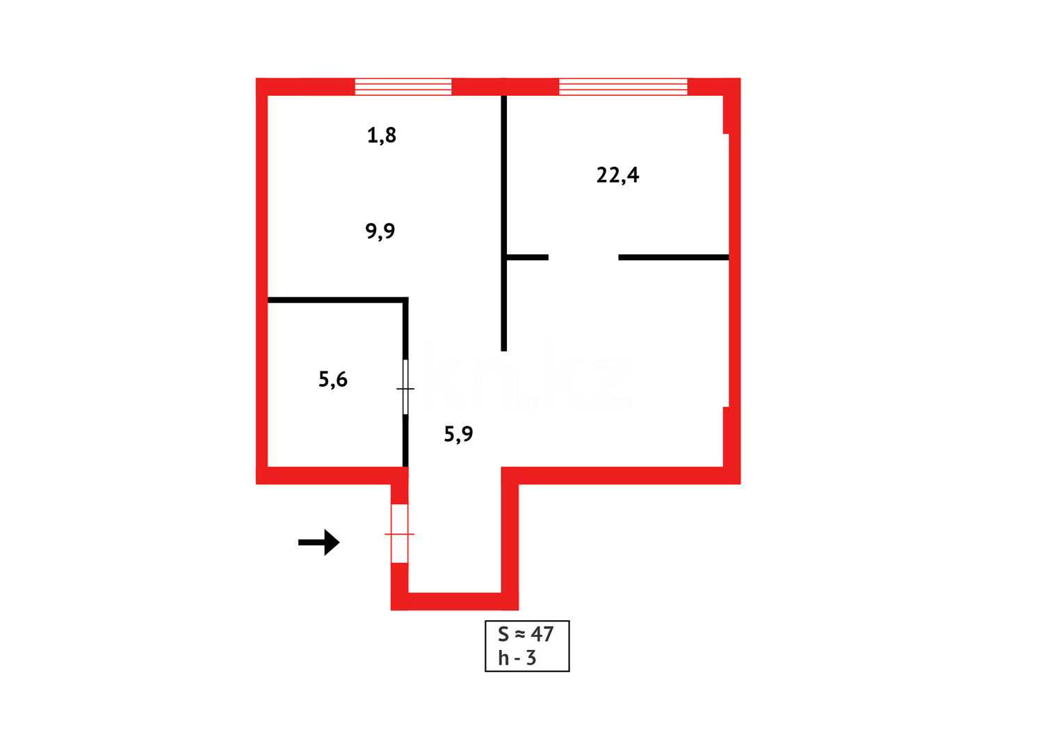 Продажа 2-комнатной квартиры, 47.5 м² в Астане - фото 23