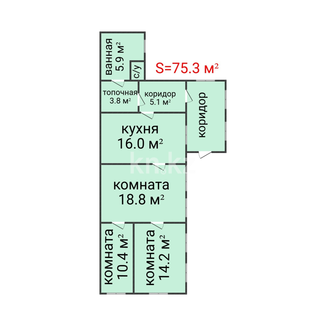 Продажа 4-комнатного дома, 76 м² в Костанае - фото 6