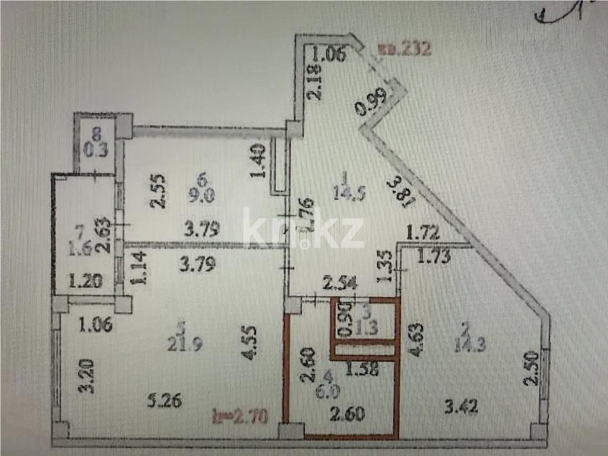 Продажа 2-комнатной квартиры, 69 м² в Астане