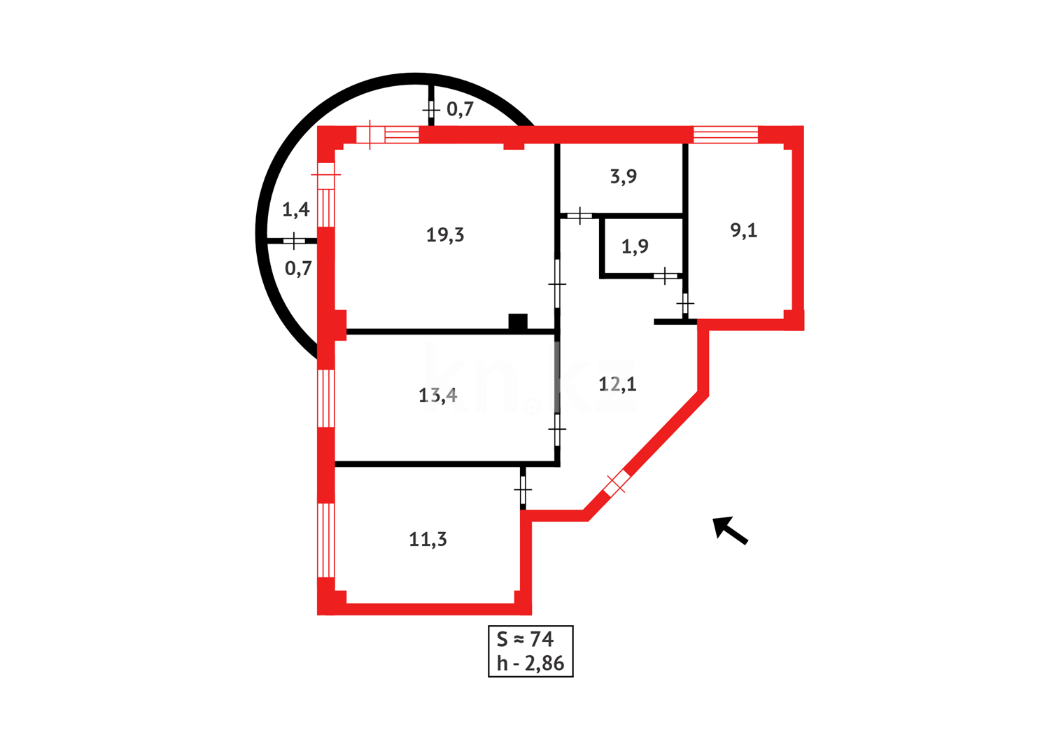 Продажа 3-комнатной квартиры, 75 м² в Астане - фото 14