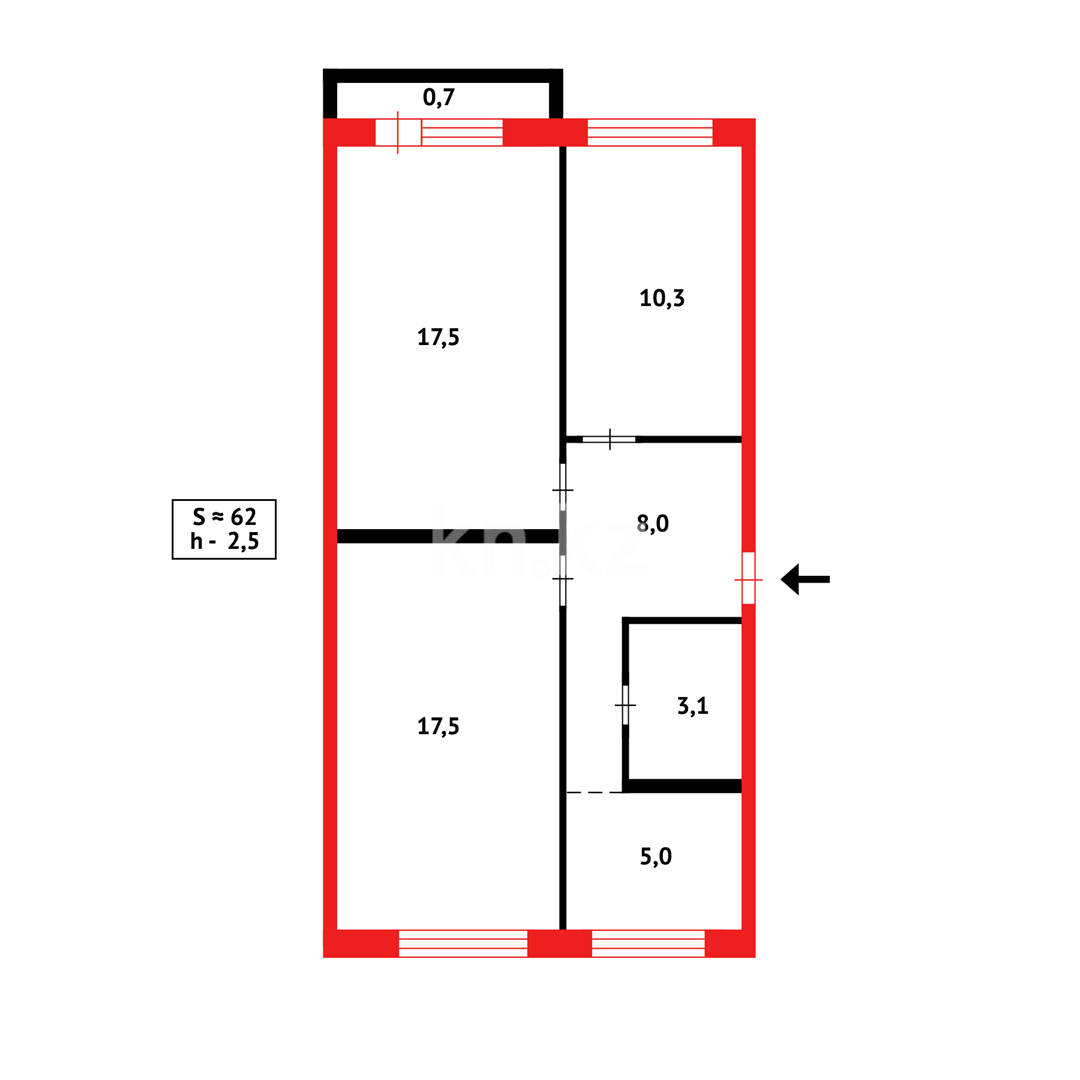 Продажа 3-комнатной квартиры, 63 м² в Караганде - фото 11