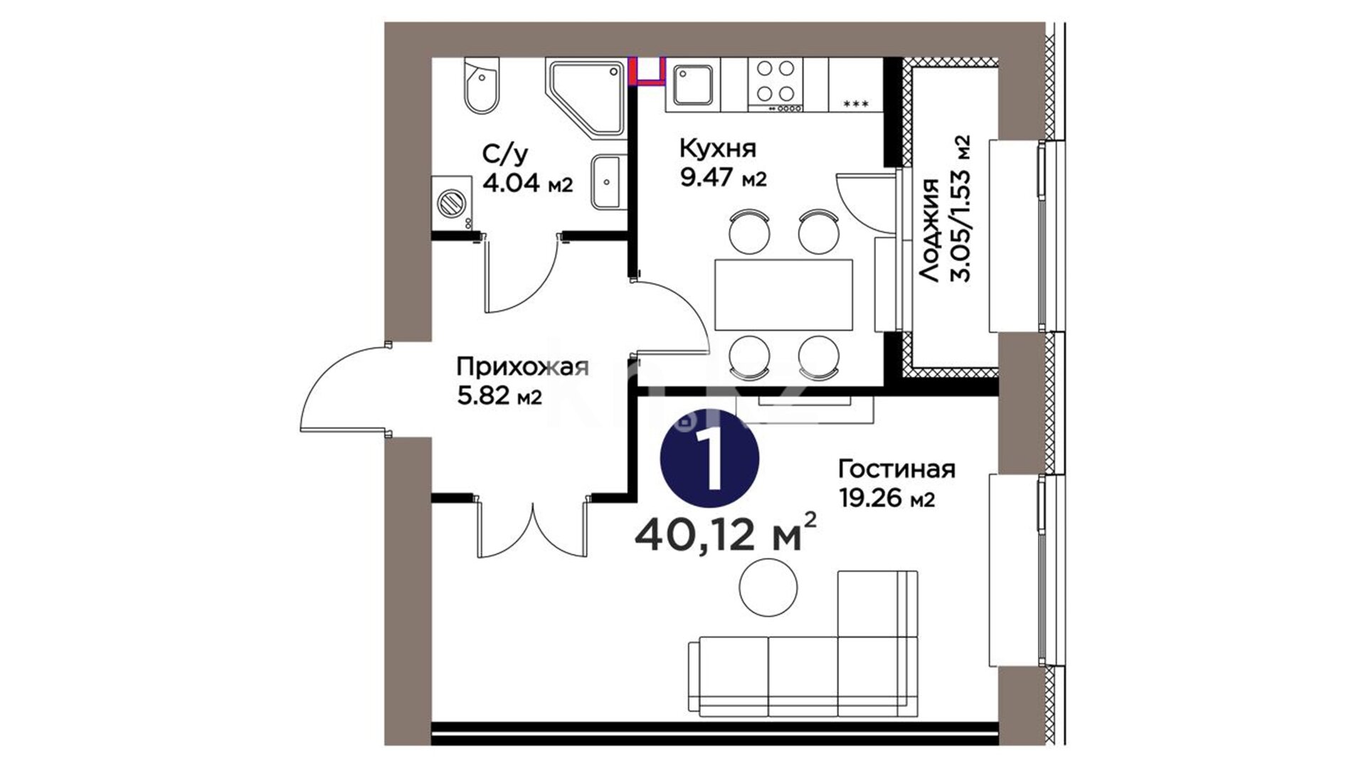 ЖК Alem Sana, 1-комнатная, цена 24 860 358 ₸, 619 650 ₸&nbsp;/&nbsp;м²