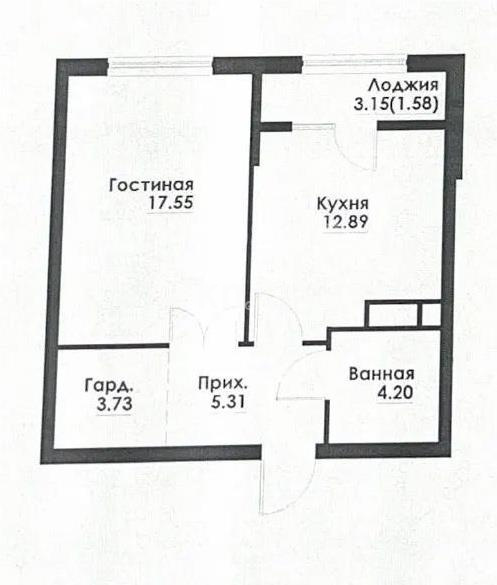Продажа 1-комнатной квартиры, 45.26 м² в Алматы