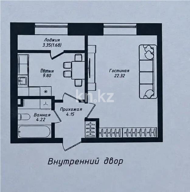 Продажа 1-комнатной квартиры, 44 м² в Астане - фото 5