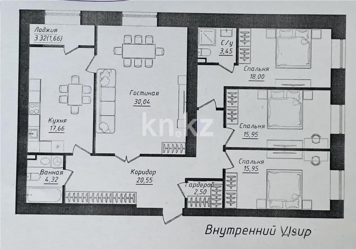 Продажа 4-комнатной квартиры, 130.8 м² в Астане