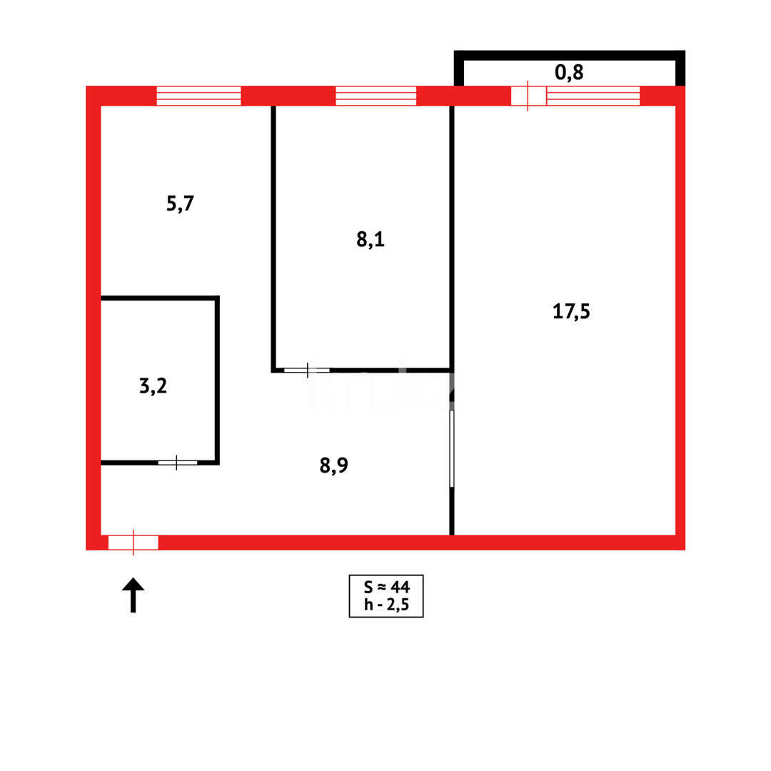Продажа 2-комнатной квартиры, 42 м² в Темиртау - фото 14
