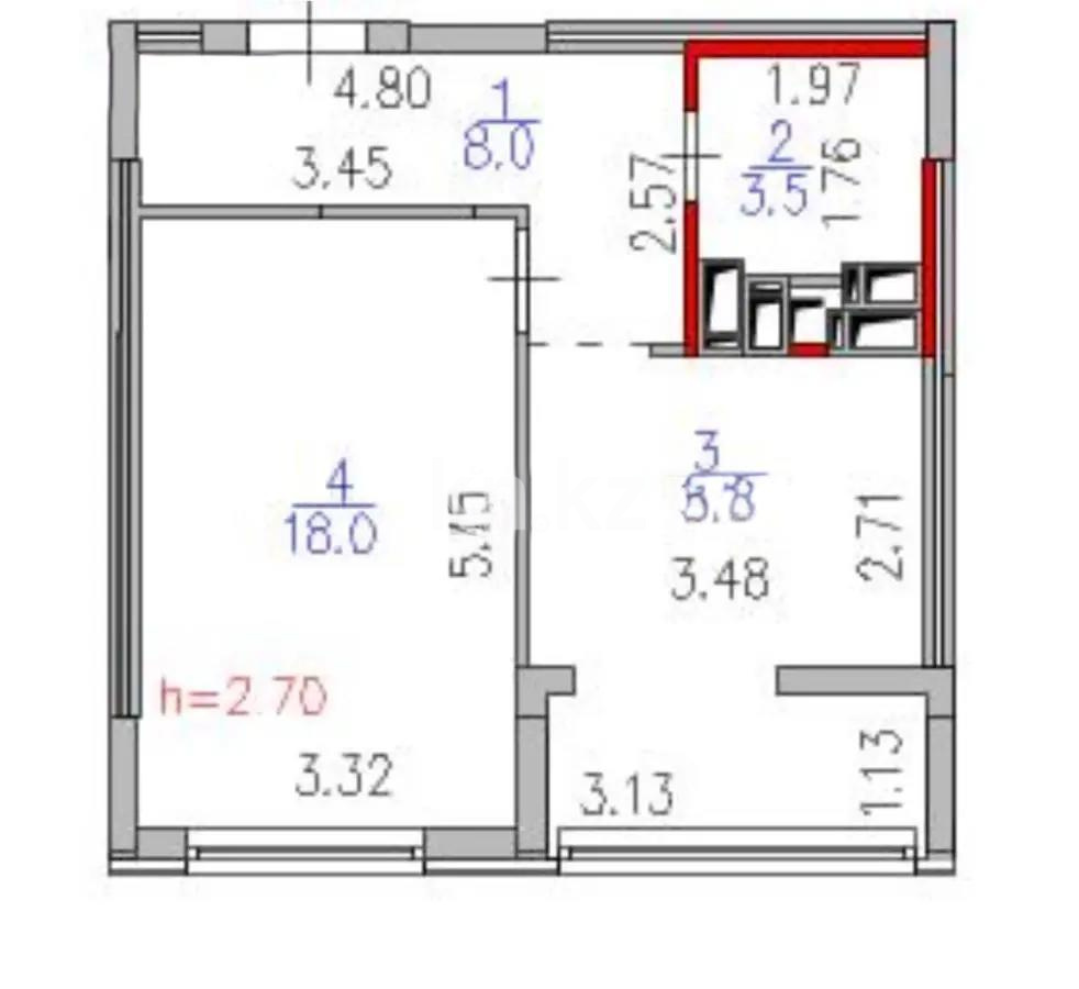 Продажа 1-комнатной квартиры, 43.1 м², пр. Туран, дом  55/4 в Астане - фото 2