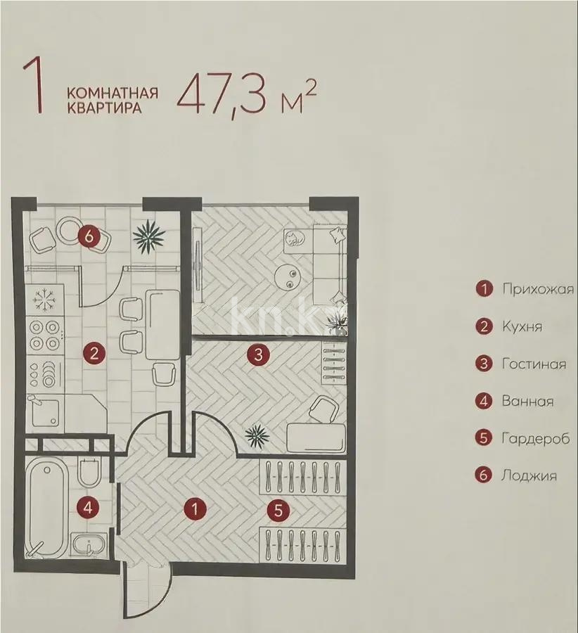 Продажа 2-комнатной квартиры, 48 м² в Алматы