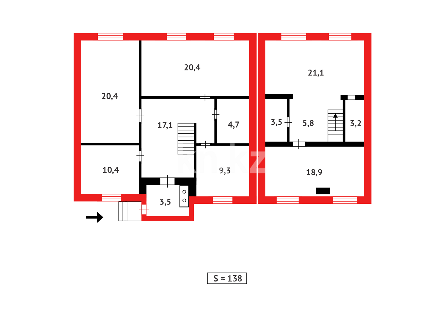 Продажа 5-комнатного дома, 138.3 м², ул. Электриков в Темиртау - фото 28