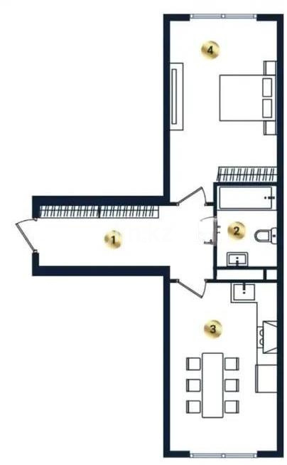 Продажа 1-комнатной квартиры, 48.39 м² в Алматы