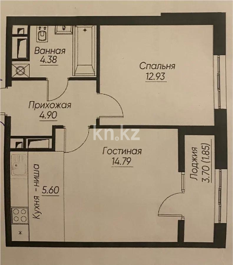 Продажа 2-комнатной квартиры, 44.45 м² в Алматы