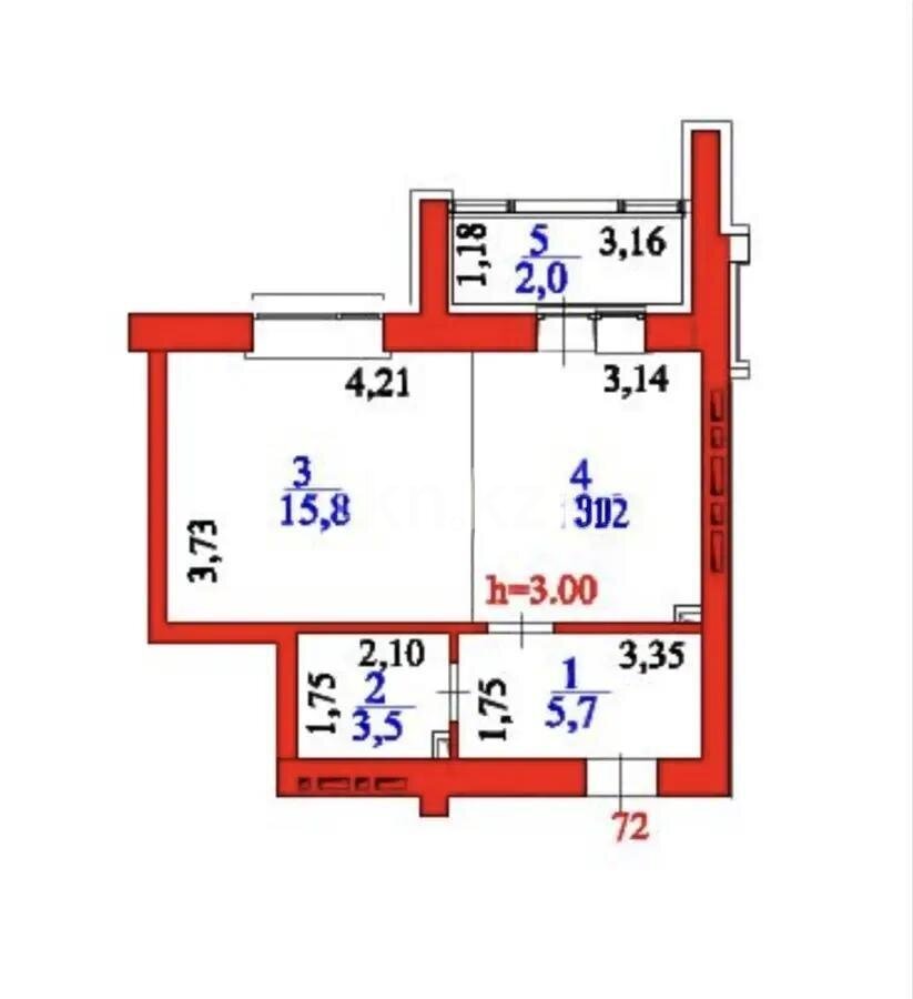 Продажа 1-комнатной квартиры, 38.2 м² в Астане