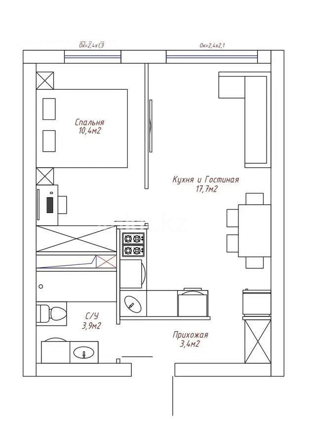 Продажа 2-комнатной квартиры, 38 м² в Алматы - фото 2