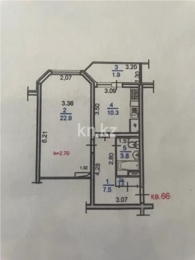 Продажа 1-комнатной квартиры, 47.7 м², мкр-н Нуркент, дом  80 в Алматы - фото 5