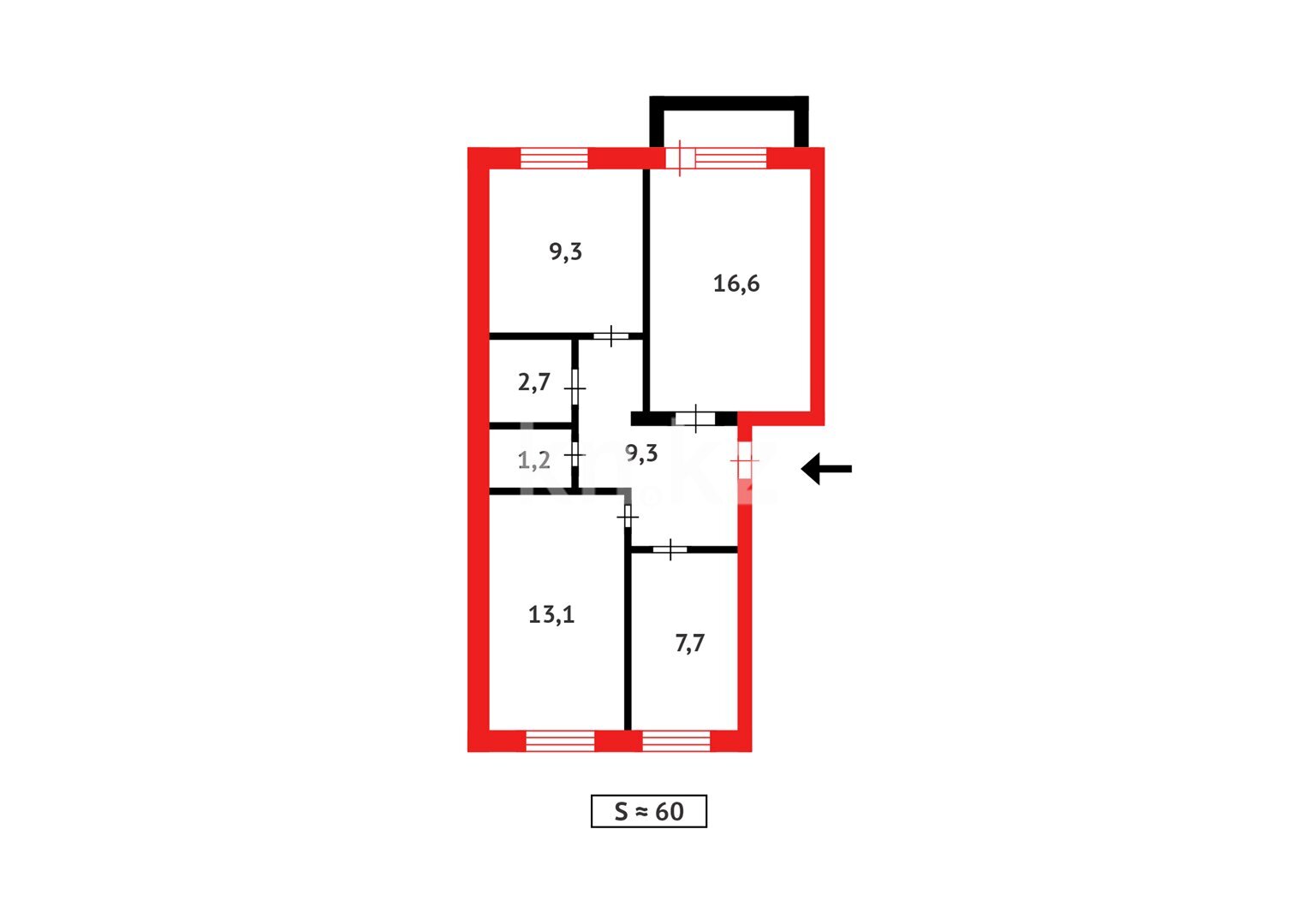 Продажа 3-комнатной квартиры, 60 м² в Темиртау - фото 15