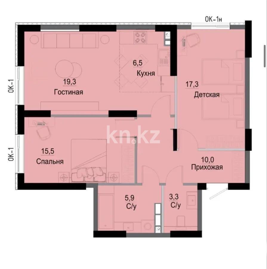Продажа 3-комнатной квартиры, 80 м² в Алматы - фото 5