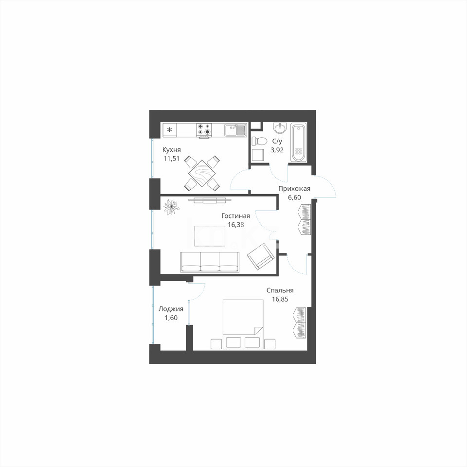 Продажа 2-комнатной квартиры, 56 м², ул. Култегин, дом  4 в Астане