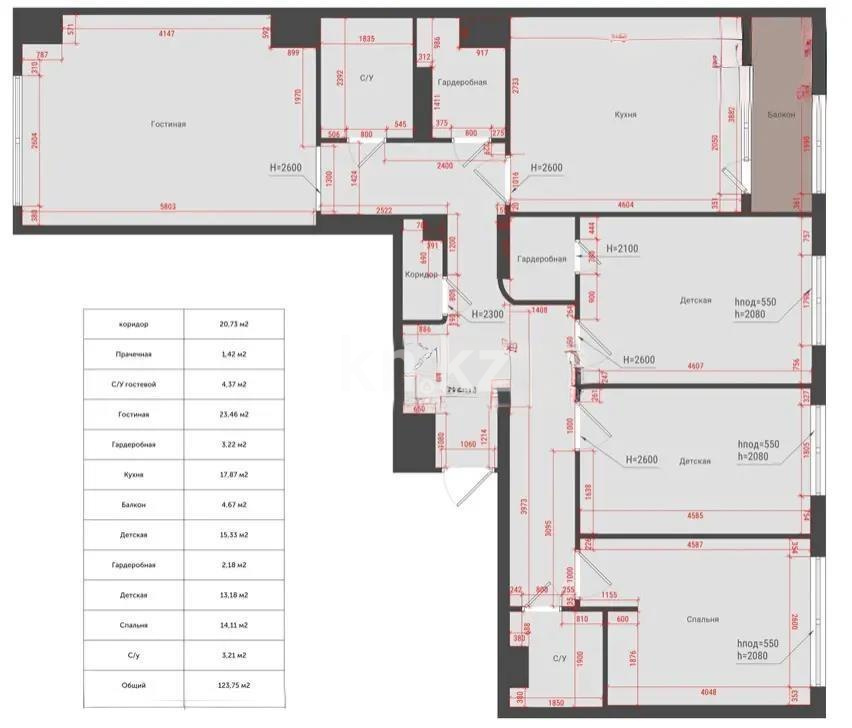 Продажа 4-комнатной квартиры, 124 м² в Астане