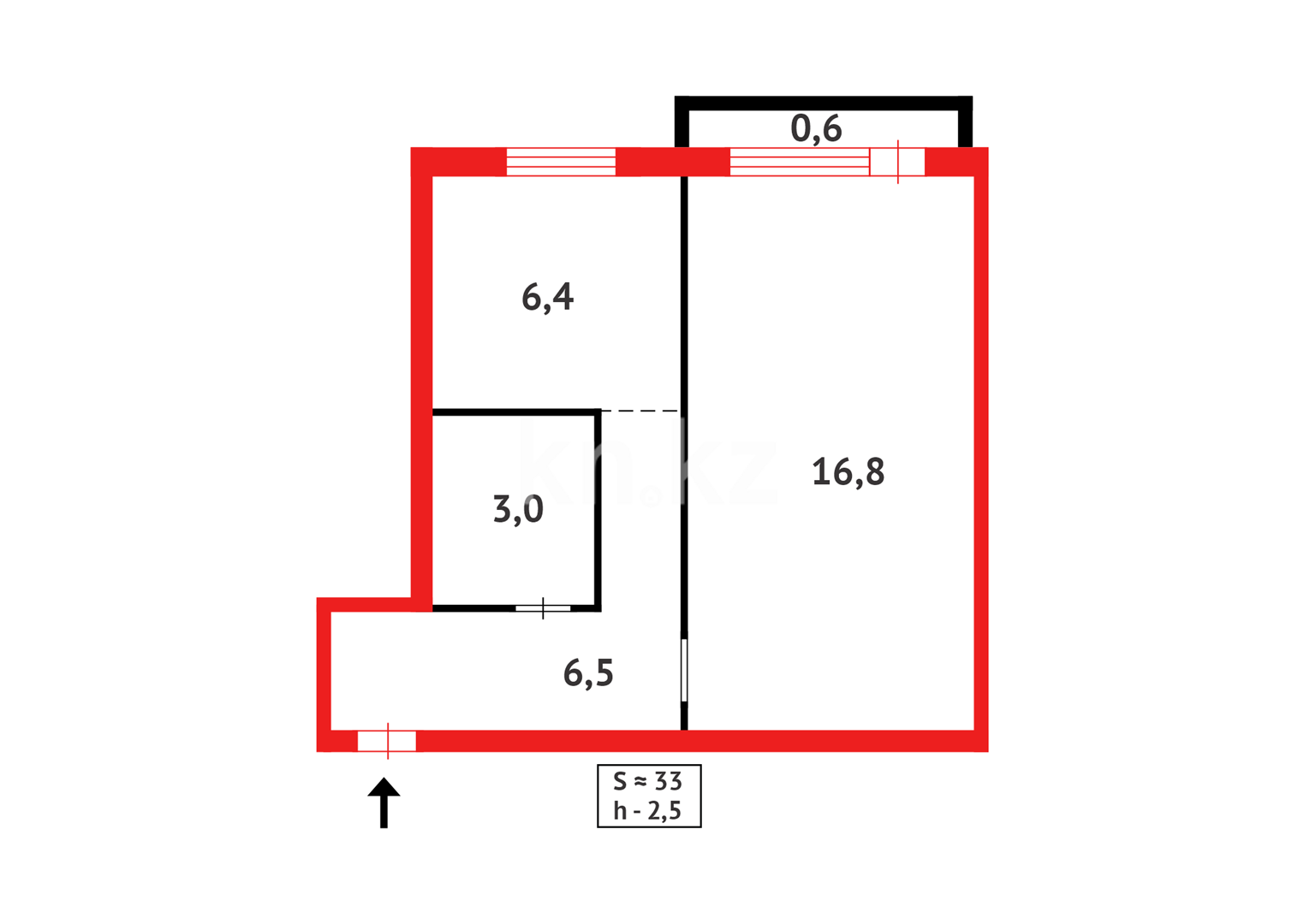Продажа 1-комнатной квартиры, 33 м² в Караганде - фото 13