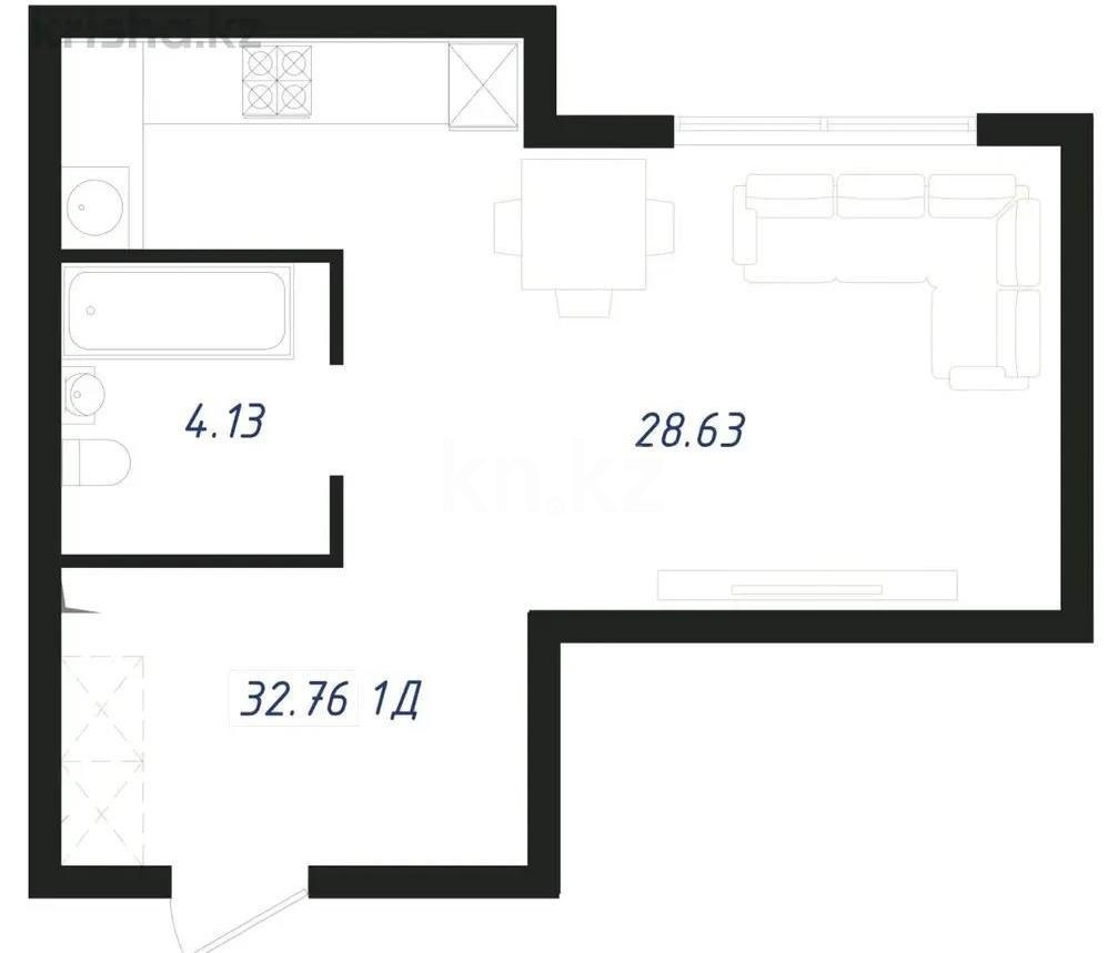 Продажа 1-комнатной квартиры, 33 м² в Астане - фото 2