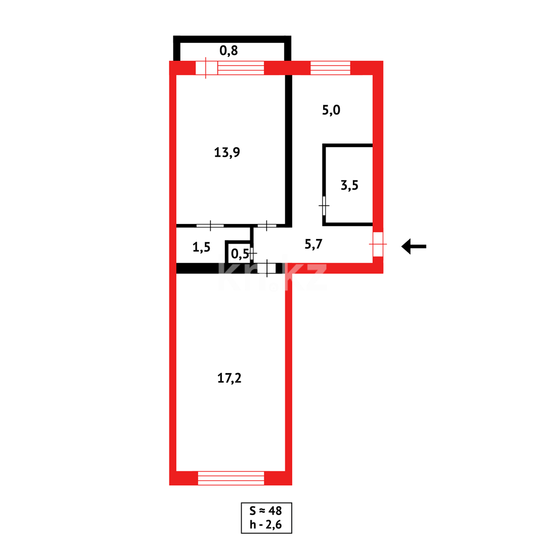 Продажа 2-комнатной квартиры, 48 м² в Абае - фото 9