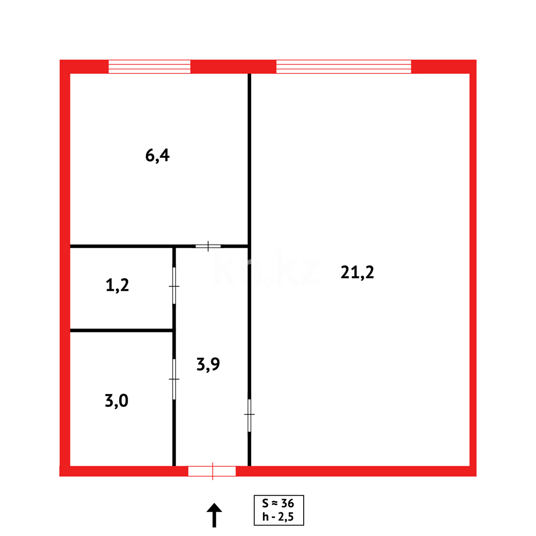 Продажа 1-комнатной квартиры, 37 м² в Темиртау - фото 11