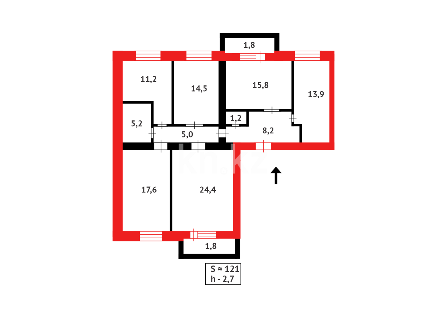 Продажа 5-комнатной квартиры, 120 м² в Караганде - фото 18