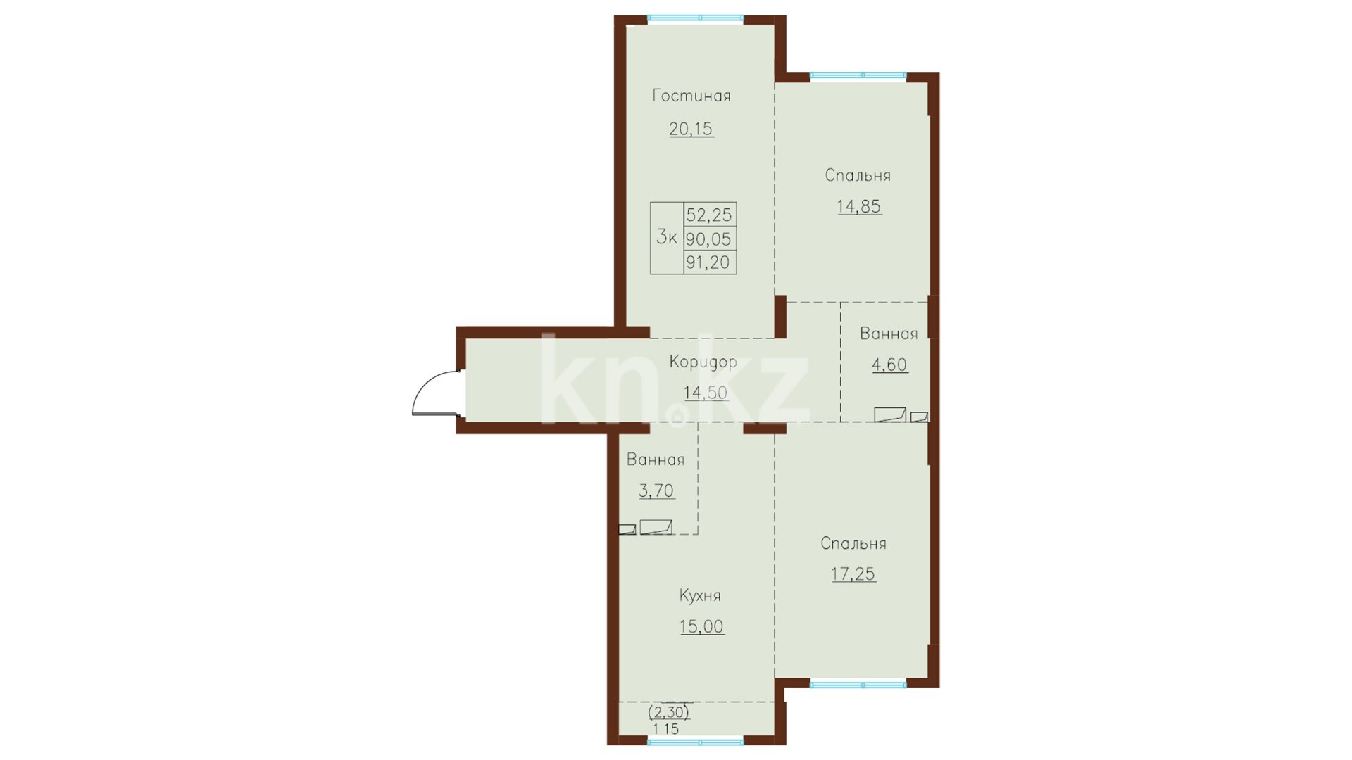 ЖК Beles City, 3-комнатная, цена 54 720 000 ₸, 600 000 ₸&nbsp;/&nbsp;м²
