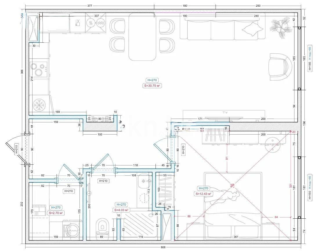 Продажа 2-комнатной квартиры, 51.9 м² в Алматы - фото 5