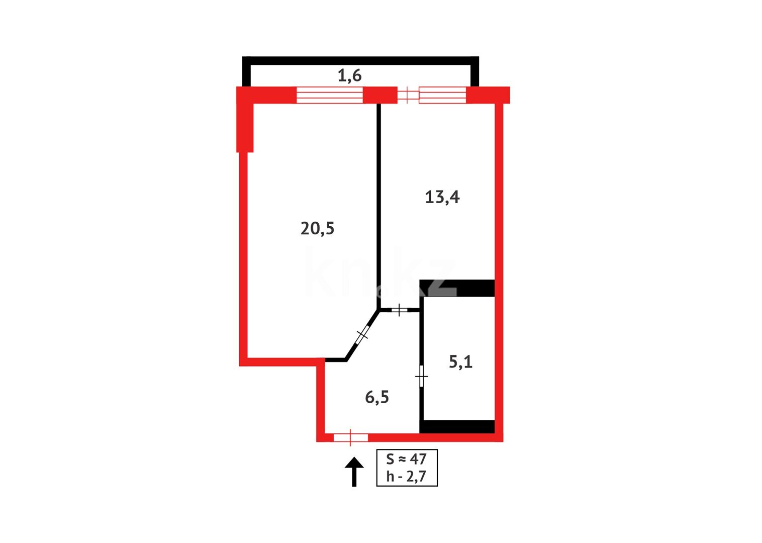 Продажа 1-комнатной квартиры, 47.1 м² в Астане - фото 9