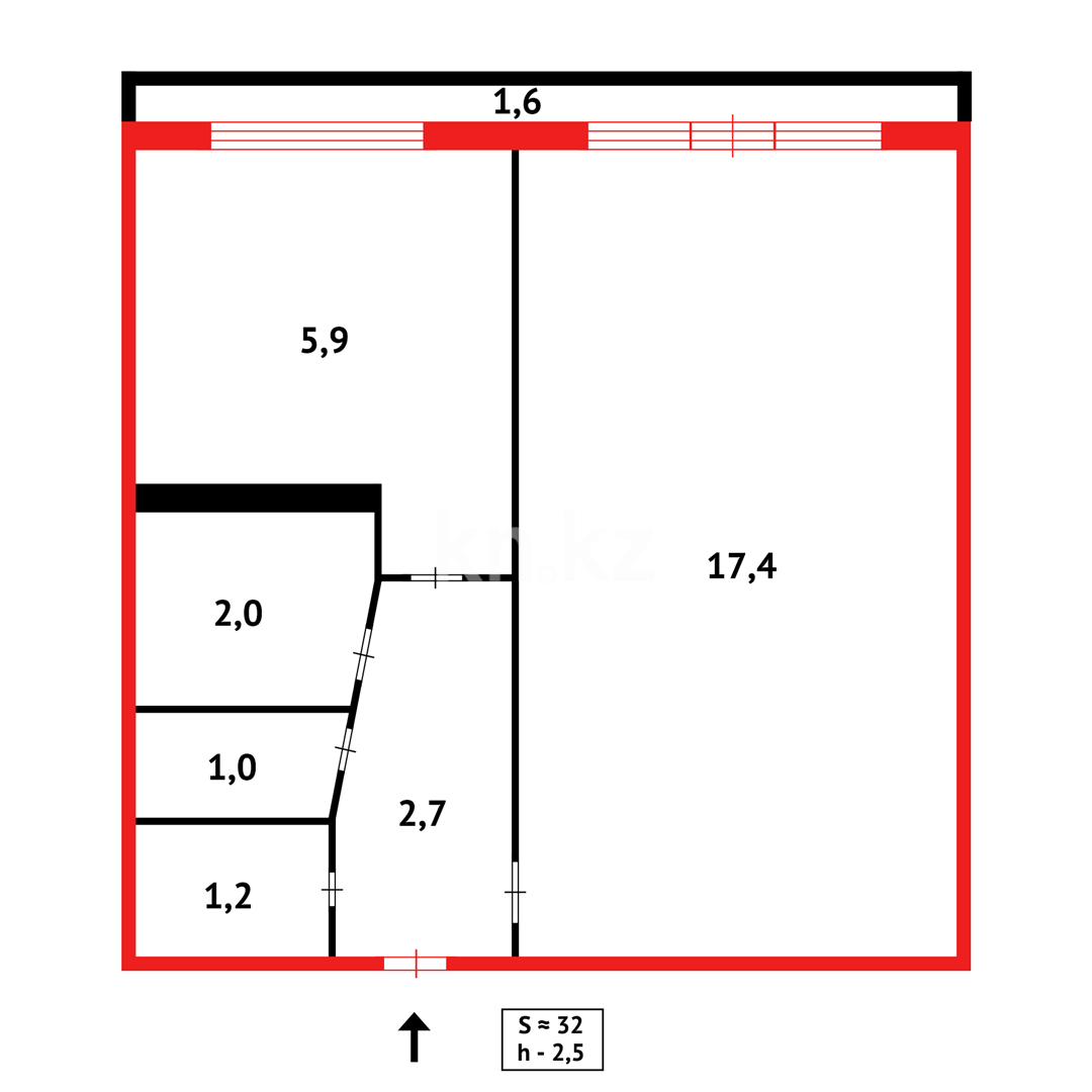 Продажа 1-комнатной квартиры, 31 м², 23 мкр. в Караганде - фото 12