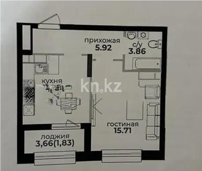 Продажа 1-комнатной квартиры, 40 м², ул. Байтурсынова, дом  32 в Астане - фото 3