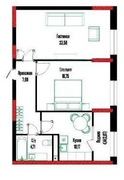Продажа 2-комнатной квартиры, 67.16 м², ул. Бухар жырау, дом  12/2 в Астане
