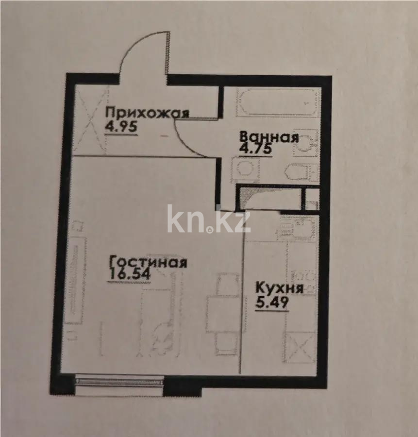 Продажа 1-комнатной квартиры, 39.7 м² в Алматы - фото 4