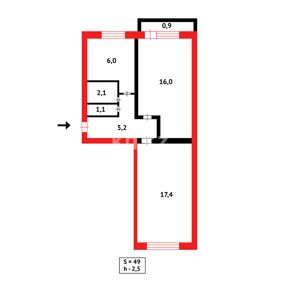 Продажа 2-комнатной квартиры, 48 м² в Абае - фото 4