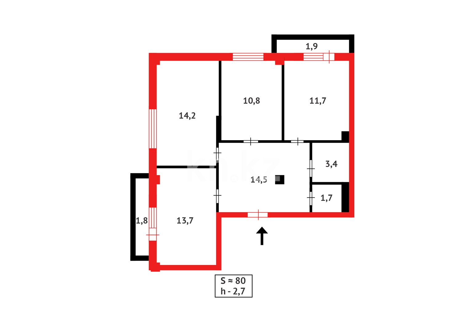 Продажа 3-комнатной квартиры, 80 м², ул. Култегин в Астане - фото 16