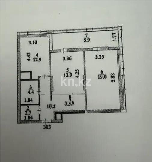 Продажа 2-комнатной квартиры, 69 м² в Астане