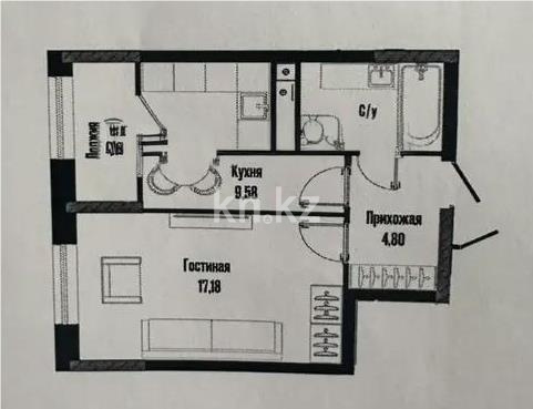 Продажа 1-комнатной квартиры, 38 м² в Астане