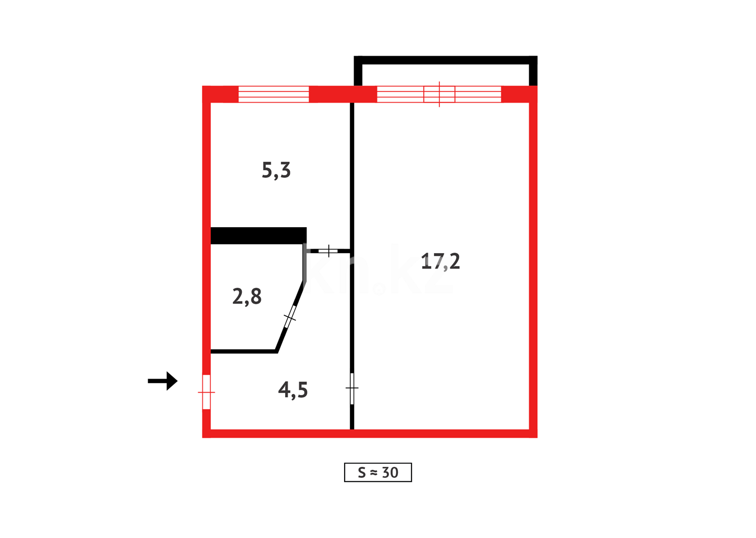Продажа 1-комнатной квартиры, 31 м², пр. Республики в Темиртау - фото 6